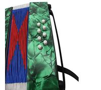 Mtlavishness Mini 17 Key 8 Bass Accordion Educational Musical Instrument Toy Ideal for Kids Beginners as a With Exquisite Sound Adjustable Strap And Instruction Booklet (green)