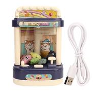 Mtlavishness Mini Doll Machine with Music Claw Machine for Home Party Christmas Birthday Gifts Blue Fun Mini Doll Grabber Machine for Kids to Develop Patience and Creativity Safe (Blue)