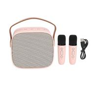 Mtlavishness Mini Karaoke Machine Portable Bluetooth Speaker with 2 Wireless Microphones for Kids Adults, HIFI Sound & Fun Voice Changing Modes, Compact Rechargeable Speaker for