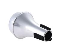 Mtlavishness Mini Lightweight Practice Trumpet Straight Mute Silencer Ideal for Quiet Trumpet Practice at Any Time Made of Durable ABS Material Silver Color 9 7 X 6 2 X 2 8cm Size (Silver)