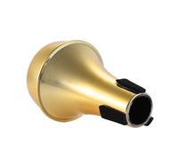 Mtlavishness Mini Lightweight Practice Trumpet Straight Mute Silencer Ideal for Quiet Trumpet Practice at Any Time Made of Durable ABS Material Silver Color 9 7 X 6 2 X 2 8cm Size (Gold)
