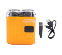 Mtlavishness Mini Rotary Beard Trimmer with Power Display Washable Magnetic USB Rechargeable Compact Electric Mustache Trimmer for Travel Dual Precision Heads Water Noiseles