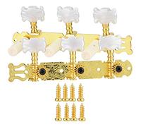 Mtlavishness Musical Instrument Tuning Pegs Machine Heads Parts for Classical Guitar Beautiful White Flower Design Fine Workmanship Hard To Break With Gears For Easy Tuning