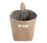 Mtlavishness New Cotton Linen Hanging Foldable Storage Hamper Basket Ideal for Home Gadget Storage in Bedroom Dormitory and Office Comes in Multiple Color Options Such As Blue (Blue Stripe)