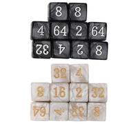 Mtlavishness Numbered Dice, Plastic Dice with Square Corners, 20pcs Pearl White Black Math Game Dice for Number Teaching, Educational Board Games, Kids Learning Activities,