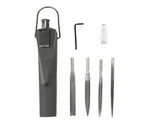 Mtlavishness Pneumatic Air Powered File Tool with 1 Flat Cut 1 Half Round 1 Round & 1 Triangular File - Efficiently Smooth Rough Surfaces On Steel Cast Iron Wood and Synthetics