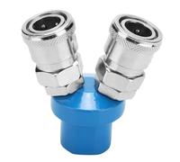 Mtlavishness Pneumatic Quick Fitting 1/4 Zoll 2 Wege Quick Connector für Luftkompressor und Pneumatikgeräte Stabiler Metallaufbau für Sichere Hochdruckverbindungen in der (Round 2 Way)