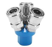 Mtlavishness Pneumatic Quick Fitting 1/4 Zoll 2 Wege Quick Connector für Luftkompressor und Pneumatikgeräte Stabiler Metallaufbau für Sichere Hochdruckverbindungen in der (Round 3 Way)