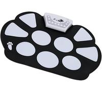 Mtlavishness Portable Foldable Silicon Electronic Drum Pad Kit with Sticks Drum Sound Professional Demo Record Function for Beginners at Home or On The Go Mini Usb Interface Black