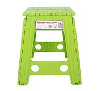 Mtlavishness Portable Plastic Stool with -Slip Foldable Design for Indoor Use - Lightweight and Step Stool for Adults (White Dot Green)