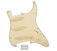 Mtlavishness Pre Wired Pickguard Pickup Set Material Retro Single Coil Sound For Electric Guitar With Beige Color Neck Protection 8 5 9k Middle Pickup 8 5 9k Bridge Pickup 9K