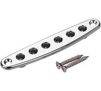 Mtlavishness Premium Electric Guitar Parts Metal Bridge String Through Body Ferrules Bushing Plate Ideal for Electric Guitar Replacement With Two Color Options Black Or Silver and (Black)