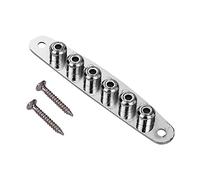 Mtlavishness Premium Electric Guitar Parts Metal Bridge String Through Body Ferrules Bushing Plate Ideal for Electric Guitar Replacement With Two Color Options Black Or Silver and (Silver)