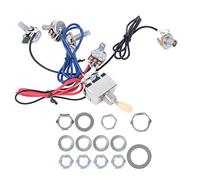 Mtlavishness Premium Guitar Wiring Harness Kit Completely Prewired With 3 Way Switch 2V2T1J For Easy Installation On Electric Guitars Made Of Metal And Pvc With Approximately (Yellow hat)
