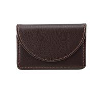 Mtlavishness Premium Leather Biness Name Card Holder Credit Card Case for Men and Women Coffee Color Compact 3.9x2.5x0.7 Inch Professional Card Wallet with Magnetic Shut and Soft (Coffee)