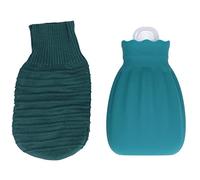 Mtlavishness Premium Silicone Explosion Proof Hot Bottle with Knitted Cover 550ml Red for Cold Weather and Warmth (green)