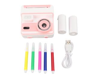 Mtlavishness Print Camera With 1080P HD And 48MP Dual Lens Ideal For Capturing Precious Moments At Home Or On The Go 2 4 Inch IPS Screen 16X Digital Zoom Flash Timing Function (Pink)