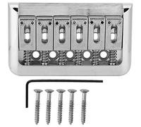 Mtlavishness Professional Silver Metal Six String Bridge for 6 String Electric Guitars Durable Firm and Producing Beautiful Tone Ideal for Guitar Enthusiasts Size 7 5 * 4 3 * 1 3 (Silver)