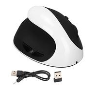 Mtlavishness R E Left Hand Vertical Mouse 2. 4G Vertical Ergonomic Mouse Rechargeable Mouse With Usb Adapter Dpi For Pc White (Black White)