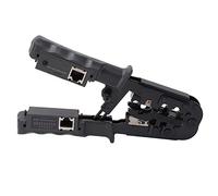 Mtlavishness Ratcheting Modular Data Cable Crimper Wire Stripper Cutter - 4P 6P 8P RJ45 RJ11 RJ12 All-in-One Tool with Test Function for Network Cable Repair Maintenance and