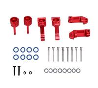Mtlavishness RC Car Front Steering Blocks Caster Blocks and Rear Stub Axle Carriers Kit Replacement for Slash 2WD RC Car Red Enhanced Durability and Precision Steering for High (Red)