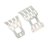 Mtlavishness RC Front Rear Chassis Skid Plates Stainless Steel Silver Armor Protection Plate RC Accessories for ARRMA Premium Stainless Steel Construction Exquisite Workmanship