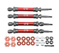 Mtlavishness RC Front Rear Drive Shaft Upgrade Part Metal CVD Transmission Axle for SLASH 1 10 RC Cars Premium Steel & Aluminum Alloy Construction Large Angle Design for Stable (Red)