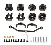 Mtlavishness RC Steering Kit with Steering Link Rod Knuckle C Block Front Rear Counterweight Diff Cover - Premium Brass Construction for Enhanced Stability and Handling in 18 RC