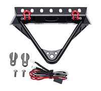 Mtlavishness RC Stinger Front Bumper with LED Light for Axial Scx10 II III Generation 1 10 RC Car Sturdy Iron Construction CNC Precision Enhanced Protection Night Driving (Pointed Toe: 5.4 X 4.4 X