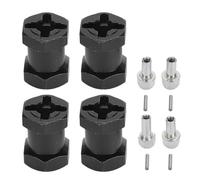 Mtlavishness RC Wheel Hex Spacers 12mm 4Pcs Hub Extensions 17mm Length Enhance Stability for High Speed Cornering Easy Installation for Remote Control Cars (Black)