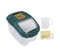 Mtlavishness Rice Storage Container With Airtight Silicone Clear Flip Lid Food Grade PP Material Large Capacity 5KG For Cereal Flour Nuts Beans Green (5kg/11.0lb Capacity)