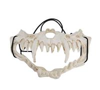 Mtlavishness Scary Skull with Tooth Design Strap Latex Material for Halloween Cosplay Party Festival Theater Decoration Lightweight 16x10x8cm