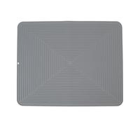 Mtlavishness Silicone Dish Drying Mat Countertop Protector Heat Insulation Non Slip Drain Pad for Kitchen Counter Grey Countertop Drain Mat Silicone Drain Mat with Large Size and (Gray)