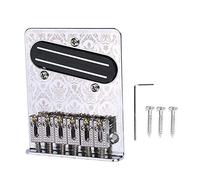 Mtlavishness Silver Pattern Roller Saddle TL Bridge Guitar with Double Rail Pickup and Key for Guitarists Ideal for Enhancing Guitar Performance and Wisteria