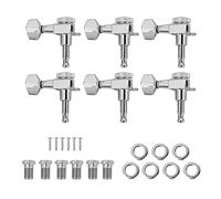 Mtlavishness Six Pieces Of Guitar Machine Heads For Electric And Acoustic Guitars Sturdy Durable And Wear With A 1 18 Gear Ratio And Mounting Screws Included (Silver)