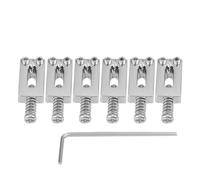 Mtlavishness Six Pieces Of Metal Tremolo Saddles For Electric Guitar With Adjustable Height And Wrench Ideal For Guitar Enthusiasts And Professional Musicians Saddle Length 10mm (Silver)