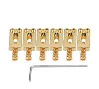 Mtlavishness Six Pieces Of Metal Tremolo Saddles For Electric Guitar With Adjustable Height And Wrench Ideal For Guitar Enthusiasts And Professional Musicians Saddle Length 10mm (Gold)
