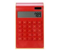 Mtlavishness Solar Calculator Dual Power Portable Calculator with Tilted LCD Display 10 Digit Ergonomic Keyboard Financial Basic Math Functions for Office Home Business School and (Red)