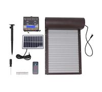 Mtlavishness Solar Powered Automatic Chicken Coop Door Auto Chicken Door Opener with Light Sensor Timer Remote Control (Brown)