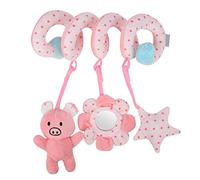 Mtlavishness Stroller Hanging Toy Appeasing Infant with A Variety of Animal Designs Soft Comfortable Plush Material Safe for Newborns Can Be Hung On Strollers Cribs Beds Cars (Pink Pig)