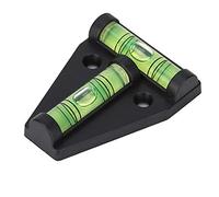 Mtlavishness T Level Bubble with Installation Hole, Small T Shape Bubble Level Measuring Tool for Camera, Clear Acrylic and ABS Construction, Compact Portable Design, Precise (Black)