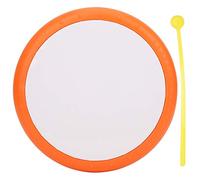 Mtlavishness Tambourine Drum with Drumstick Orange Plastic Percussion Musical Instrument Ideal for Early Education Cultivating Children's Music Skills and Rhythm Sense in