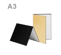 Mtlavishness Three In One Photography Cardboard Paperboard Folding Photography Reflector Diffuser Board A Versatile Tool for Still Life Product and Food Photo Comes with Three (A3)