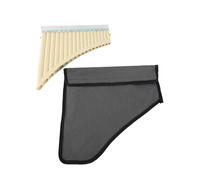 Mtlavishness Title 18 Pipes Pan Flute C Key With Mouthpiece Easy To Learn And Beautiful Sound Wind Instrument Ideal For Students And Beginners Comes With Carrying Bag (Off White)
