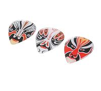 Mtlavishness Title: 3 Pieces ABS Guitar Picks With Peking Opera Mask Musical Instrument Accessories Enhance Playing Experience For Guitarists And Ukulele Enthusiasts Durable And