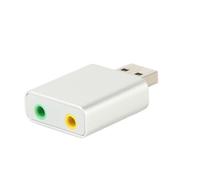 Mtlavishness Title 7 1 Channel External Usb 2 0 To 3 5mm Stereo Audio Sound Card Mic Adapter Speaker High Performance 3D Stereo Durable Aluminum Alloy For Skype Headphones (Silver)