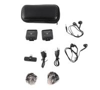 Mtlavishness Title: Wireless Microphone System High Fidelity Low Latency Noise Reduction 12 Hours Battery Life for Live Streaming Interview Vlog Computer Laptop Camera 2 (Black)