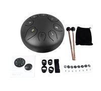 Mtlavishness Tongue Drum Clear Resonant Pleasant Sound For Meditation Entertainment Education And Music Performances 6 Inch 8 Note Carbon Steel Rosewood Rubber Mini Percussion (Black)