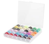 Mtlavishness Transparent Bobbin Storage Box With Colorful Bobbin Thread Ideal For Sewing Machines And Large Capacity 36 Grid Plastic Box Approx 176g 14 5x12x2 5cm