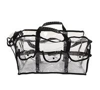 Mtlavishness Transparent Shoulder Handbag See Through Tote Bag with Large Capacity for Work Travelling Makeup Products and Tissue Storage Multi Pocket Design Durable PVC Material